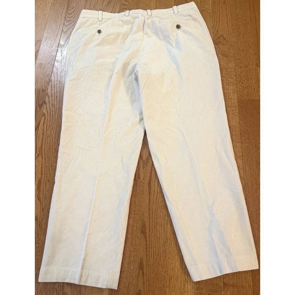 Brooks Brothers Clark Pants Mens 38x30 Cream Corduroy Casual Straight Fit